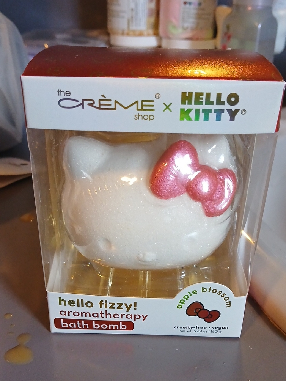 The Crème Shop x Hello Kitty Apple Blossom White & Pink Bath Bomb